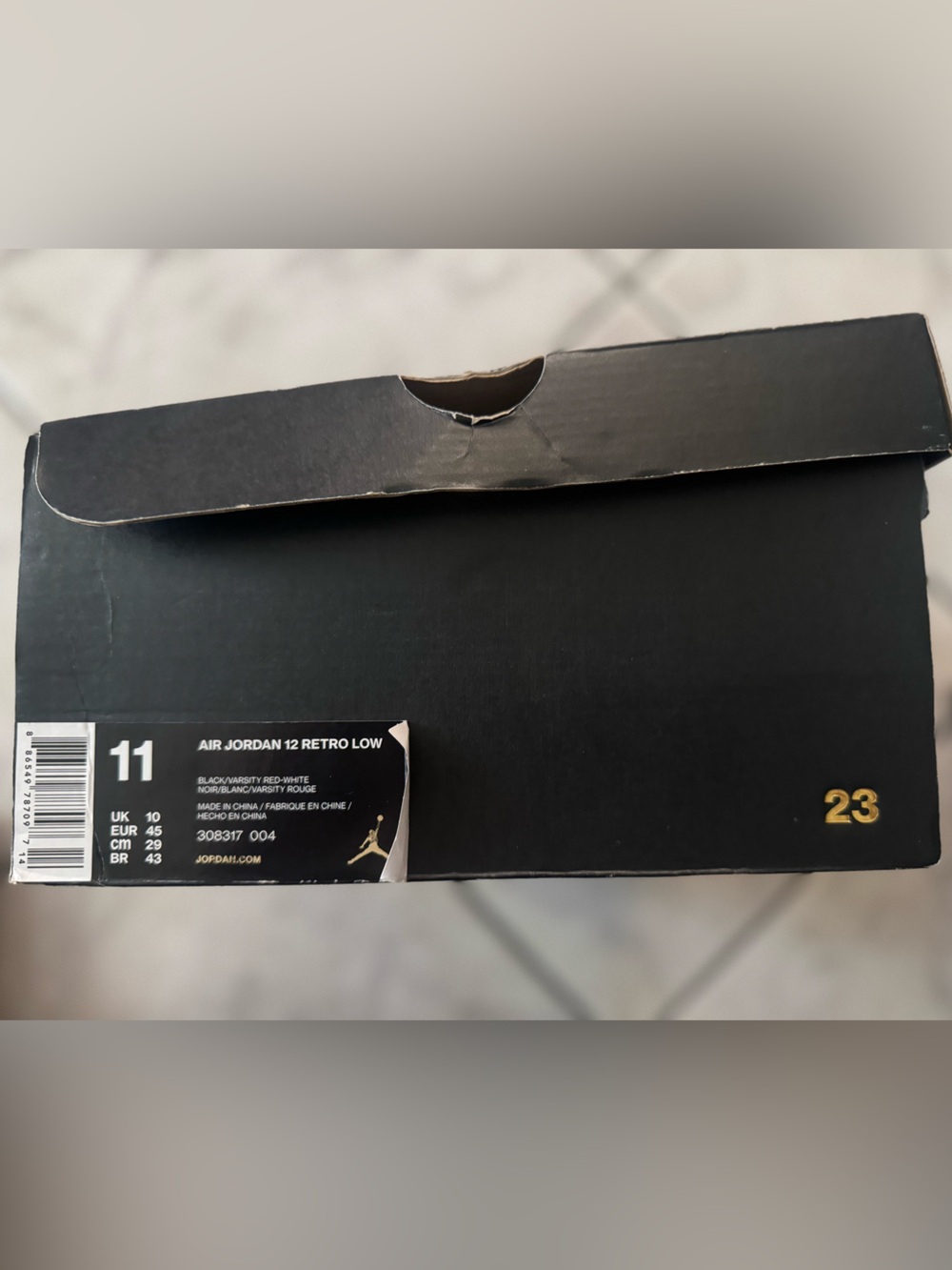 Jordan Men's Retro 12 Low-Top Sneakers in Black and White - Picture 5 of 7